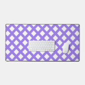 Paars Wit Geruit Diamant Patroon Bureaumat (Keyboard & Muis)