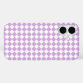 Paars Wit Geruit Diamant Patroon Case-Mate iPhone Case (Achterkant (horizontaal))