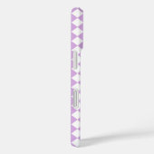 Paars Wit Geruit Diamant Patroon Case-Mate iPhone Case (Achterkant / Rechts)
