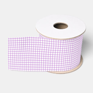 Paars Wit Geruit Diamant Patroon Grosgrain Lint