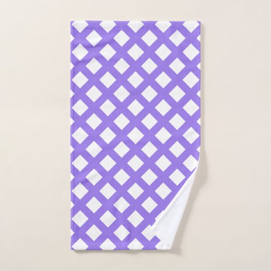 Paars Wit Geruit Diamant Patroon Handdoek (Handdoek)