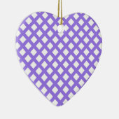 Paars Wit Geruit Diamant Patroon Keramisch Ornament (Rechts)