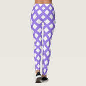 Paars Wit Geruit Diamant Patroon Leggings (Achterkant)