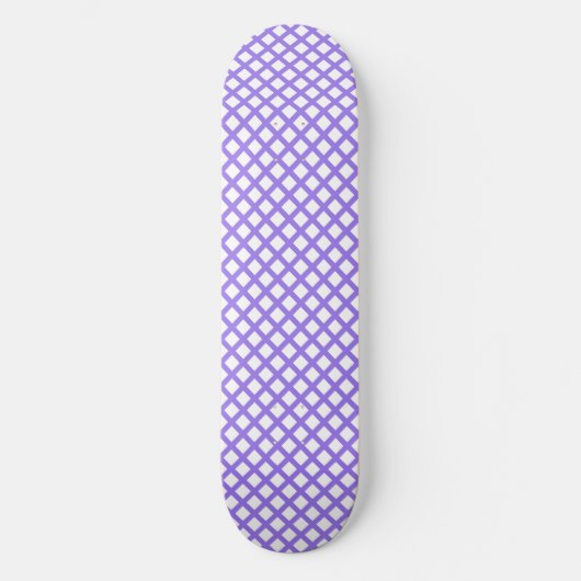 Paars Wit Geruit Diamant Patroon Persoonlijk Skateboard (Voorkant)