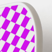 Paars Wit Geruit Diamant Patroon Pickleball Paddle (Links Detail)