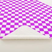 Paars Wit Geruit Diamant Patroon Sherpa Deken (3/4)