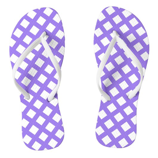 Paars Wit Geruit Diamant Patroon Teenslippers (Voetbed)