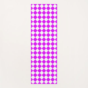 Paars Wit Geruit Diamant Patroon Yogamat