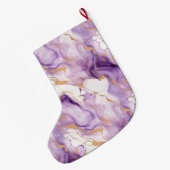 Paars Wit Goud Abstract Grote Kerstsok (Achterkant (Hangend))