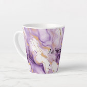 Paars Wit Goud Abstract Latte Mok (Linkerhoek)