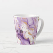 Paars Wit Goud Abstract Latte Mok (Rechterhoek)