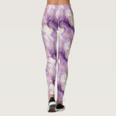 Paars Wit Goud Abstract Leggings (Achterkant)