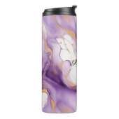 Paars Wit Goud Abstract Thermosbeker (Gedraaid links)