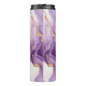 Paars Wit Goud Abstract Thermosbeker (Achterkant)