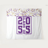 Paars Wit Goud Afstudeerklas Typografie Wandkleed (Voorkant (horizontaal))