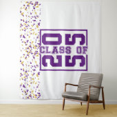 Paars Wit Goud Afstudeerklas Typografie Wandkleed (In situ)