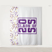 Paars Wit Goud Afstudeerklas Typografie Wandkleed (Voorkant)