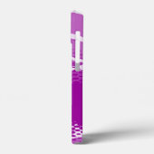 Paars wit grafisch dierpatroon Case-Mate iPhone case (Achterkant / Links)