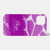 Paars wit grafisch dierpatroon Case-Mate iPhone case (Achterkant (horizontaal))