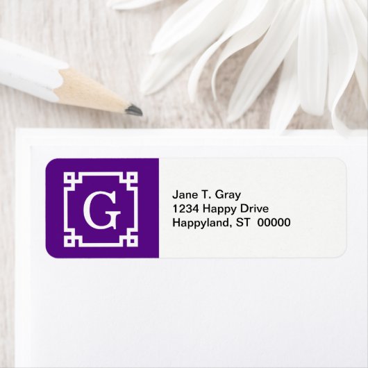 Paars-wit Grieks Zeer belangrijk Lijst #2 Initiaal Etiket (Insitu)