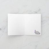 Paars, wit grijs olifant Baby shower Dank u Bedankkaart (Binnen)