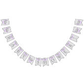 Paars, wit grijs olifant Baby shower Vlaggetjes (Alle)