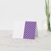 Paars-wit Kleurblok Bedankt met Stippen Notitiekaartje (Achterkant)