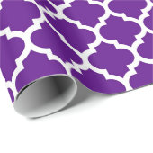 Paars wit Marokkaans Quatrefoliepatroon #5 Cadeaupapier (Rol Hoek)