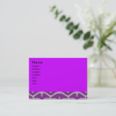 paars wit patroon abstract visitekaartje (Staand voorkant)