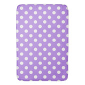 Paars & Wit Pret Polka Stippen Stip Badmat (Voorkant Verticaal)