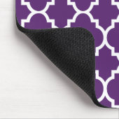 Paars wit Quatrefoil Marokkaans Patroon Muismat (Hoek)