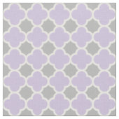 Paars-wit Quatrefoil patroon Stof (Close Up)