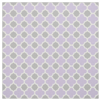 Paars-wit Quatrefoil patroon Stof