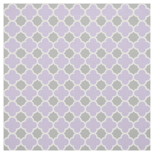 Paars-wit Quatrefoil patroon Stof (Swatch)