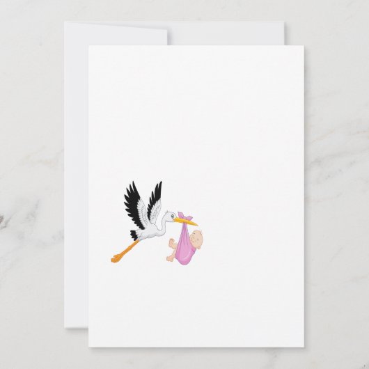 Paars wit schattig baby shower kaart (Achterkant)