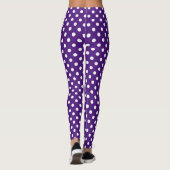 Paars Wit Stippenpatroon Leggings (Achterkant)