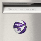 paars wit team kleuren jongens basketbal magneet (Insitu (Vaatwasser))