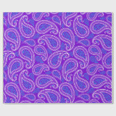 Paars wit & turquoise  paisley 2 patroon cadeaupapier (Vlak)