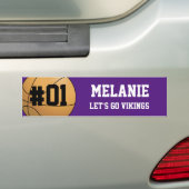 Paars-witbasketbalteam Bumpersticker (Op auto)