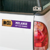 Paars-witbasketbalteam Bumpersticker (Op Truck)