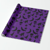 Paars Witchy Pattern Cadeaupapier (Uitgerold)