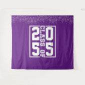 Paars Witte Afstudeerklas Sportief Typografie Wandkleed (Voorkant (horizontaal))