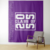 Paars Witte Afstudeerklas Sportief Typografie Wandkleed (In situ)