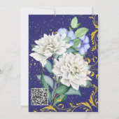 Paars-witte blauwe roze goudziren botanische kaart (Achterkant)