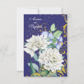 Paars-witte blauwe roze goudziren botanische RSVP (Achterkant)