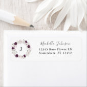 Paars & Witte Bloem Initial Retouradres Etiket (Insitu)