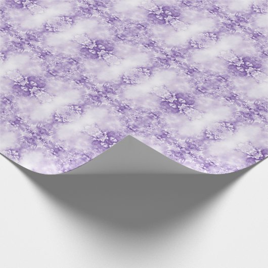 Paars Witte Bloemen Inpakpapier (Hoek)