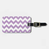 Paars-witte Chevron-bagtag Bagagelabel (Voorkant horizontaal)