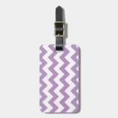 Paars-witte Chevron-bagtag Bagagelabel (Voorkant verticaal)