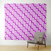 Paars Witte Chevron Zigzag Patroon Ontwerp Wandkleed (In Situ (horizontaal))